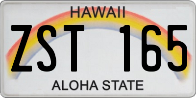 HI license plate ZST165