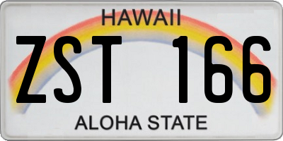 HI license plate ZST166