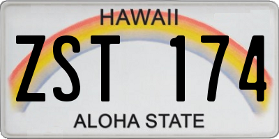 HI license plate ZST174
