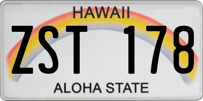 HI license plate ZST178