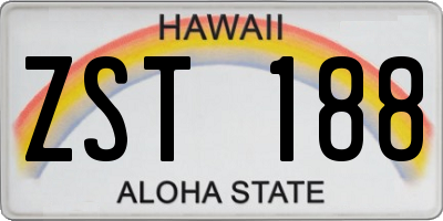 HI license plate ZST188