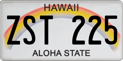 HI license plate ZST225