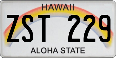 HI license plate ZST229