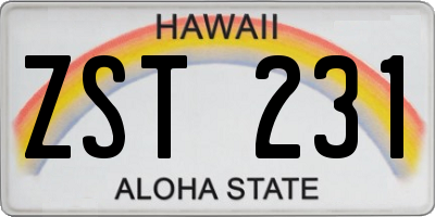 HI license plate ZST231