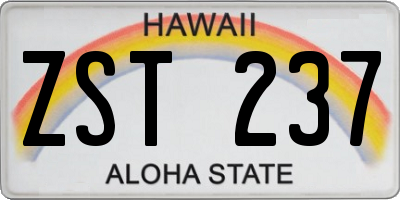 HI license plate ZST237