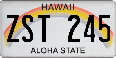 HI license plate ZST245