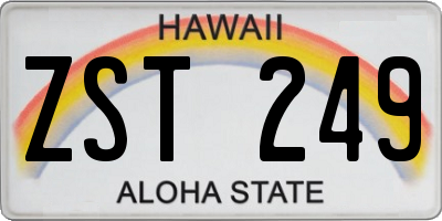 HI license plate ZST249