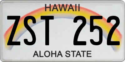 HI license plate ZST252