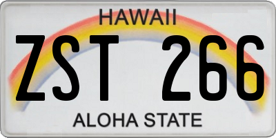 HI license plate ZST266
