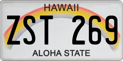 HI license plate ZST269