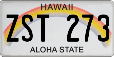 HI license plate ZST273