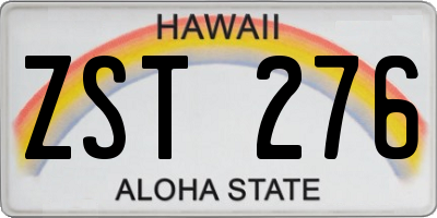 HI license plate ZST276