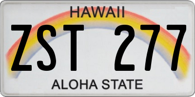 HI license plate ZST277