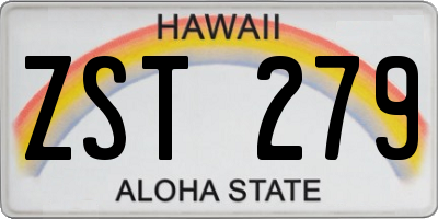 HI license plate ZST279