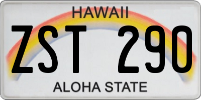 HI license plate ZST290