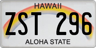 HI license plate ZST296
