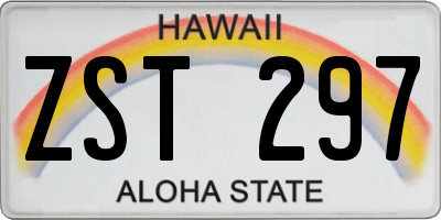 HI license plate ZST297