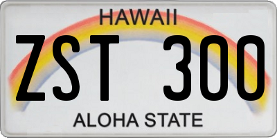 HI license plate ZST300