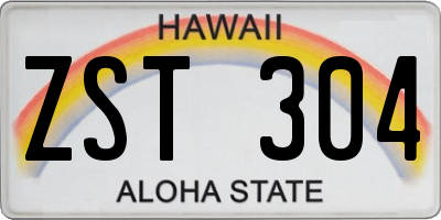 HI license plate ZST304