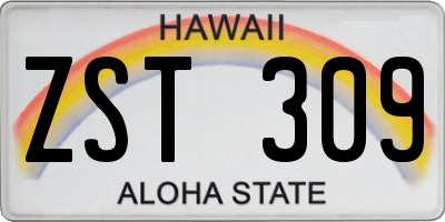HI license plate ZST309