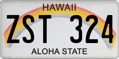 HI license plate ZST324