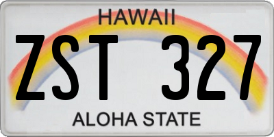 HI license plate ZST327