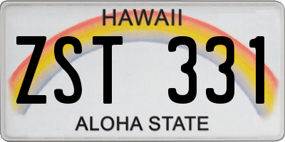 HI license plate ZST331