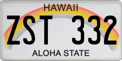 HI license plate ZST332