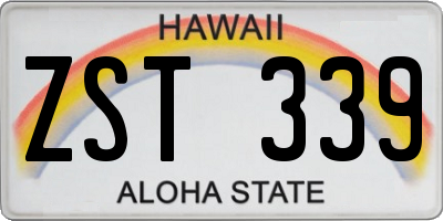 HI license plate ZST339