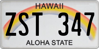 HI license plate ZST347