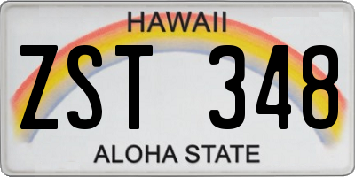 HI license plate ZST348