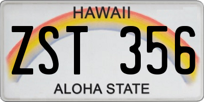 HI license plate ZST356