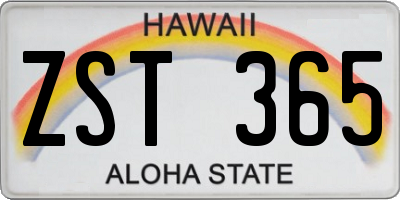 HI license plate ZST365