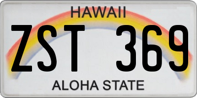 HI license plate ZST369