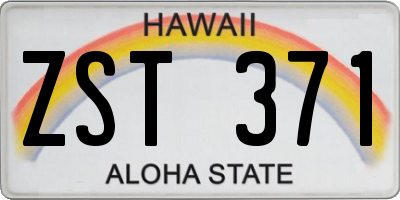 HI license plate ZST371