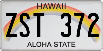 HI license plate ZST372