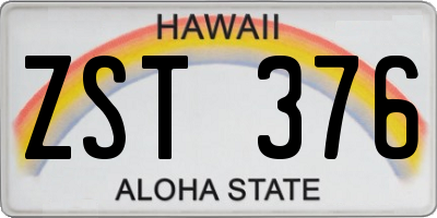 HI license plate ZST376