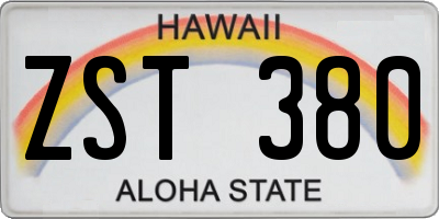 HI license plate ZST380
