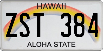 HI license plate ZST384