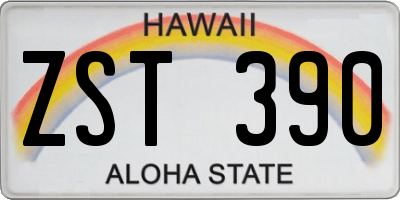 HI license plate ZST390