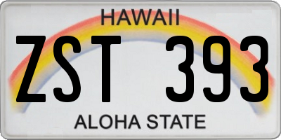 HI license plate ZST393