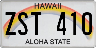 HI license plate ZST410
