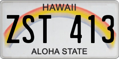 HI license plate ZST413