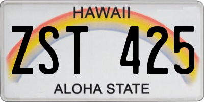 HI license plate ZST425