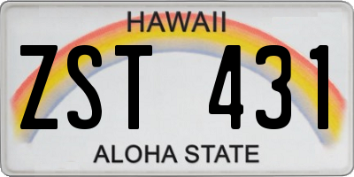 HI license plate ZST431