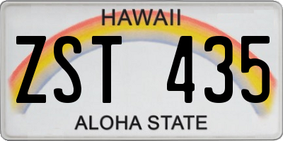 HI license plate ZST435