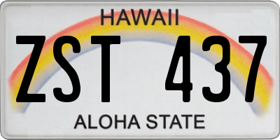 HI license plate ZST437