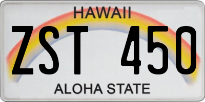 HI license plate ZST450