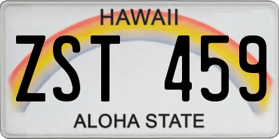 HI license plate ZST459