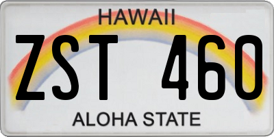 HI license plate ZST460
